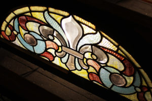 image of a stained glass window at sarah winchesters beautiful estate