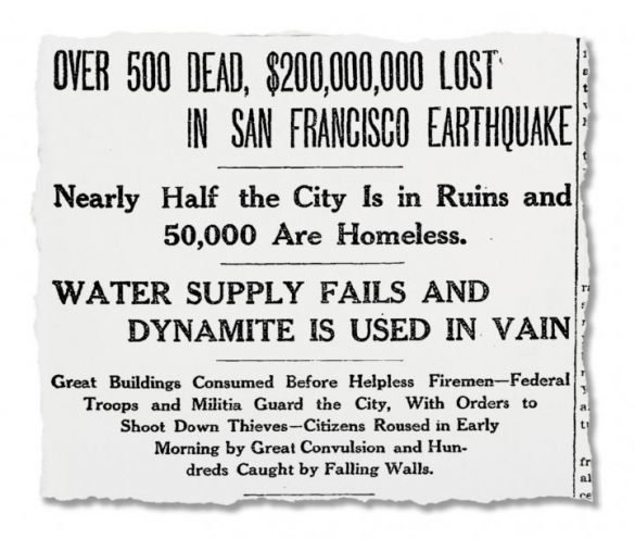 Newspaper Clipping - San Fran Earthquake