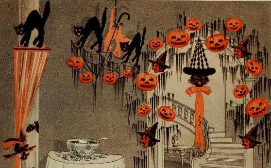 vintage halloween party decorations