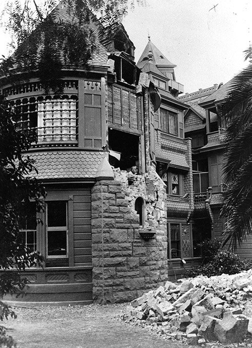 winchester mystery house damage from 1906 earthquake