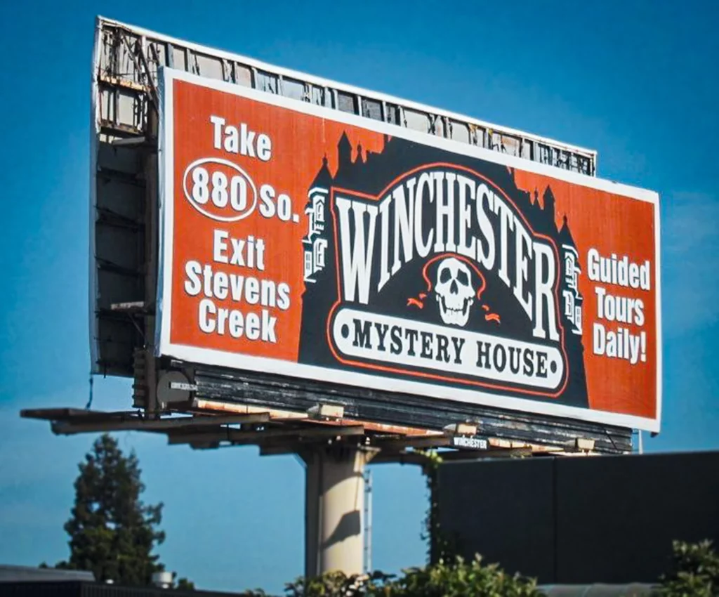 winchester mystery house old billboard